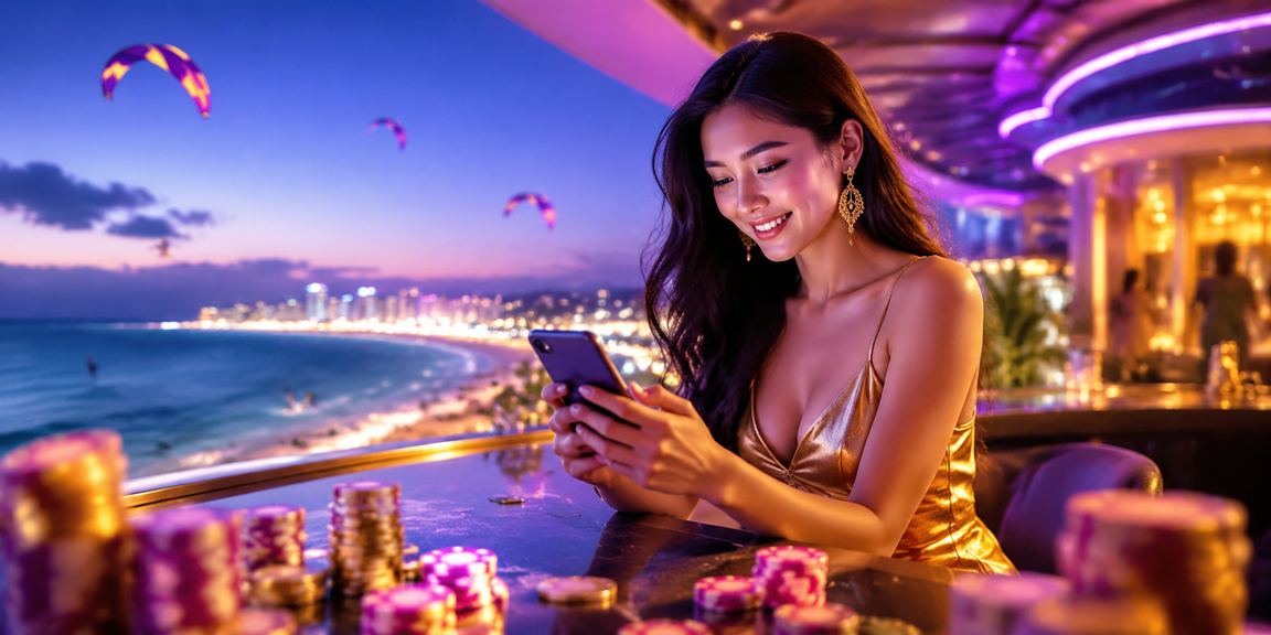 Sân khấu giải thưởng casino hiện đại với ánh đèn neon tại Mũi Né